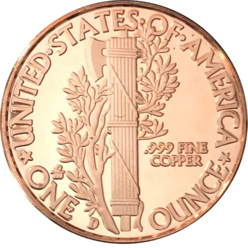 copper mercury dime reverse