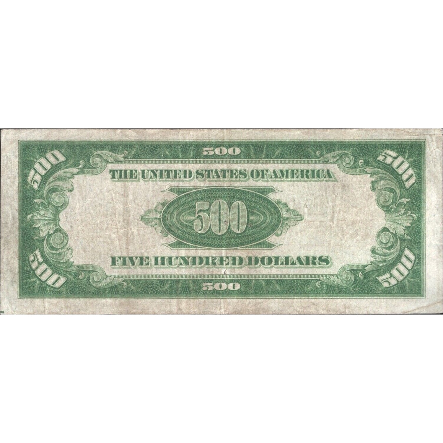 1928 500 dollar bill reverse