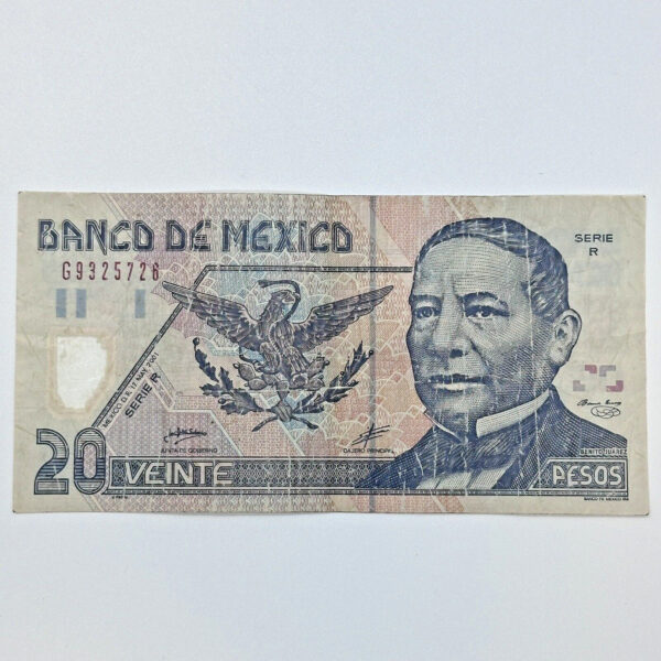 Mexico 20 Pesos Juarez 17-MAY-2001, Series R, Polymer. #G9325726