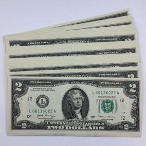 20x Rare Sequential Crisp Uncirculated Two Dollar Bill $2 Federal Reserve Note