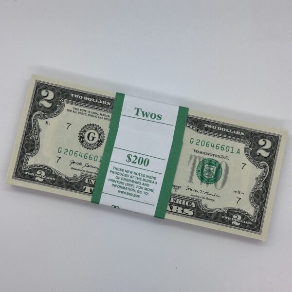 20x Rare Sequential Crisp Uncirculated Two Dollar Bill $2 Federal Reserve Note