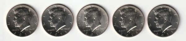 5x 2023 P & D Kennedy Half Dollar 50 Cent Uncirculated Copper-Nickel Clad Coins