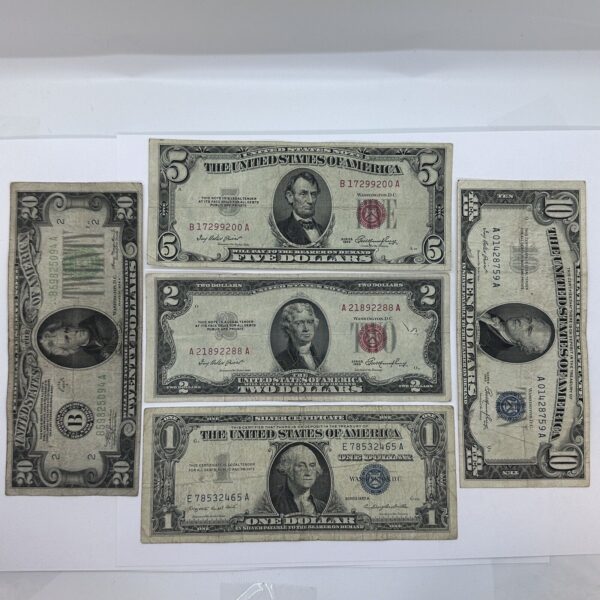 ✯Rare Collectible Old Cash Money✯ Blue Red Green Seal ✯ $20 $10 $5 $2 $1 Dollar✯