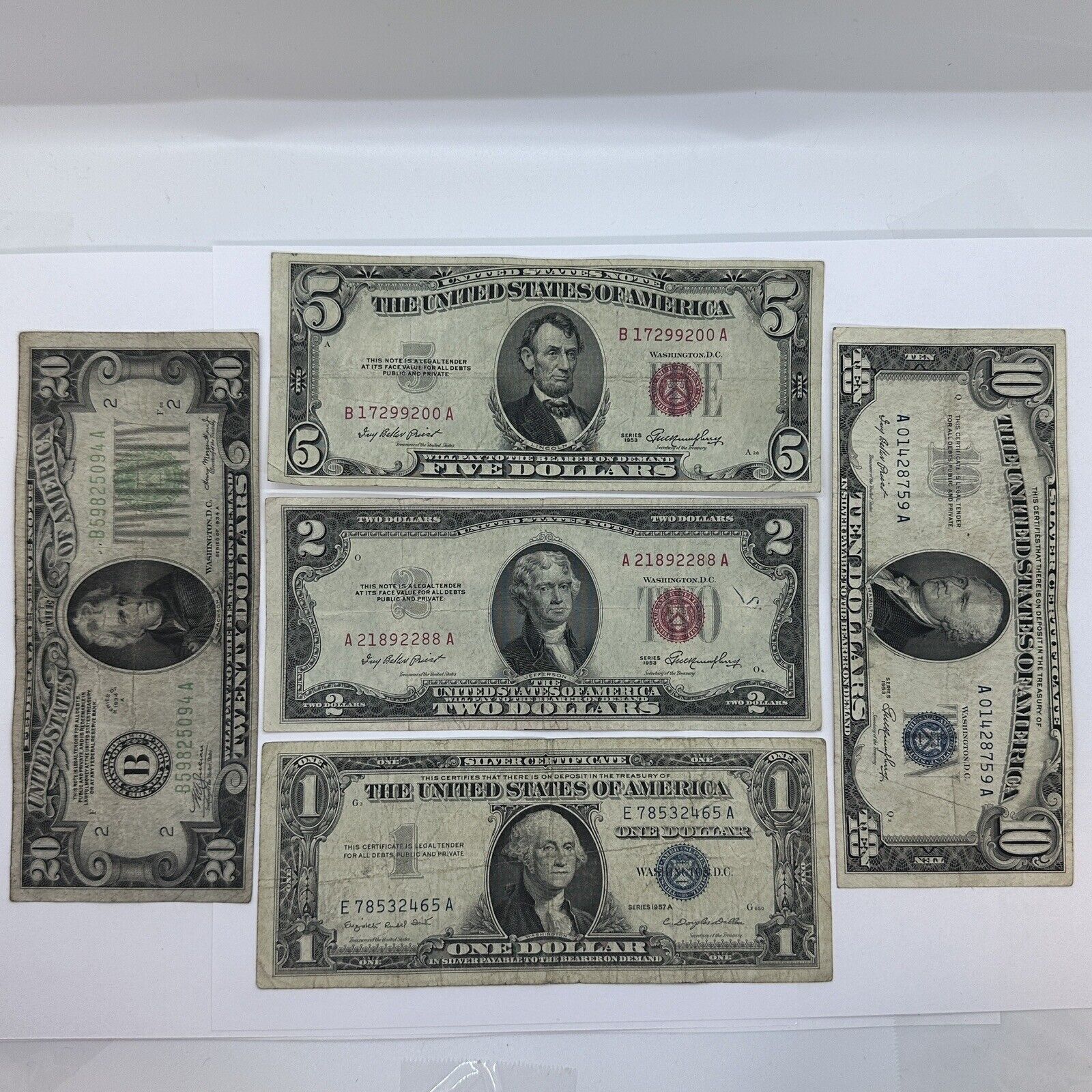 ✯Rare Collectible Old Cash Money✯ Blue Red Green Seal ✯ $20 $10 $5 $2 $1 Dollar✯_2