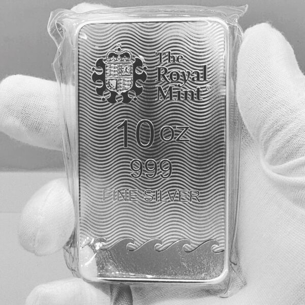 10 Troy oz U.K. Royal Mint Britannia Silver Bar .999 Fine