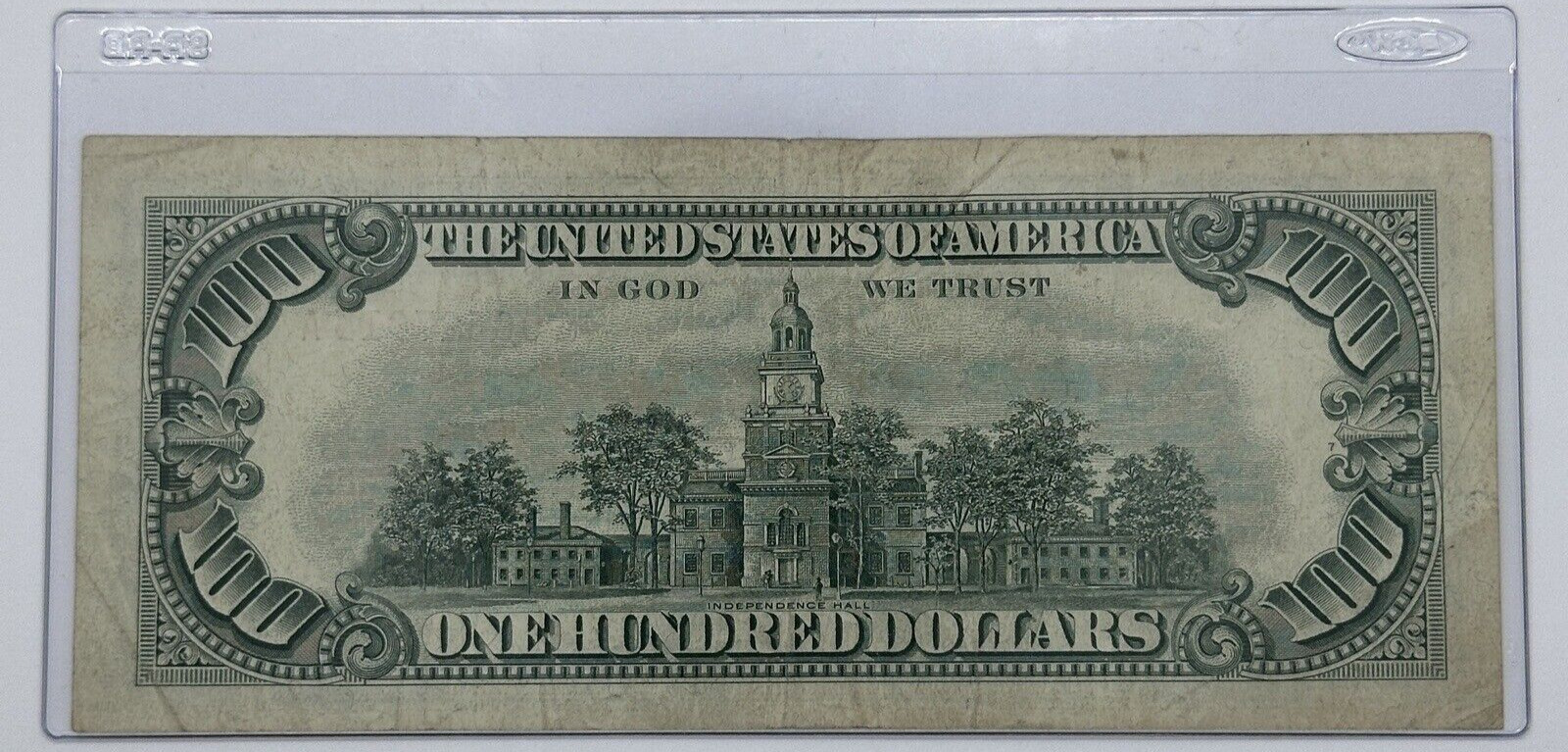 1966 $100 One Hundred Dollar Red Seal United States Note + Rigid Sleeve