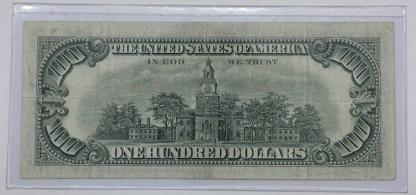 1966-A $100 One Hundred Dollar Red Seal United States Note + Rigid Sleeve