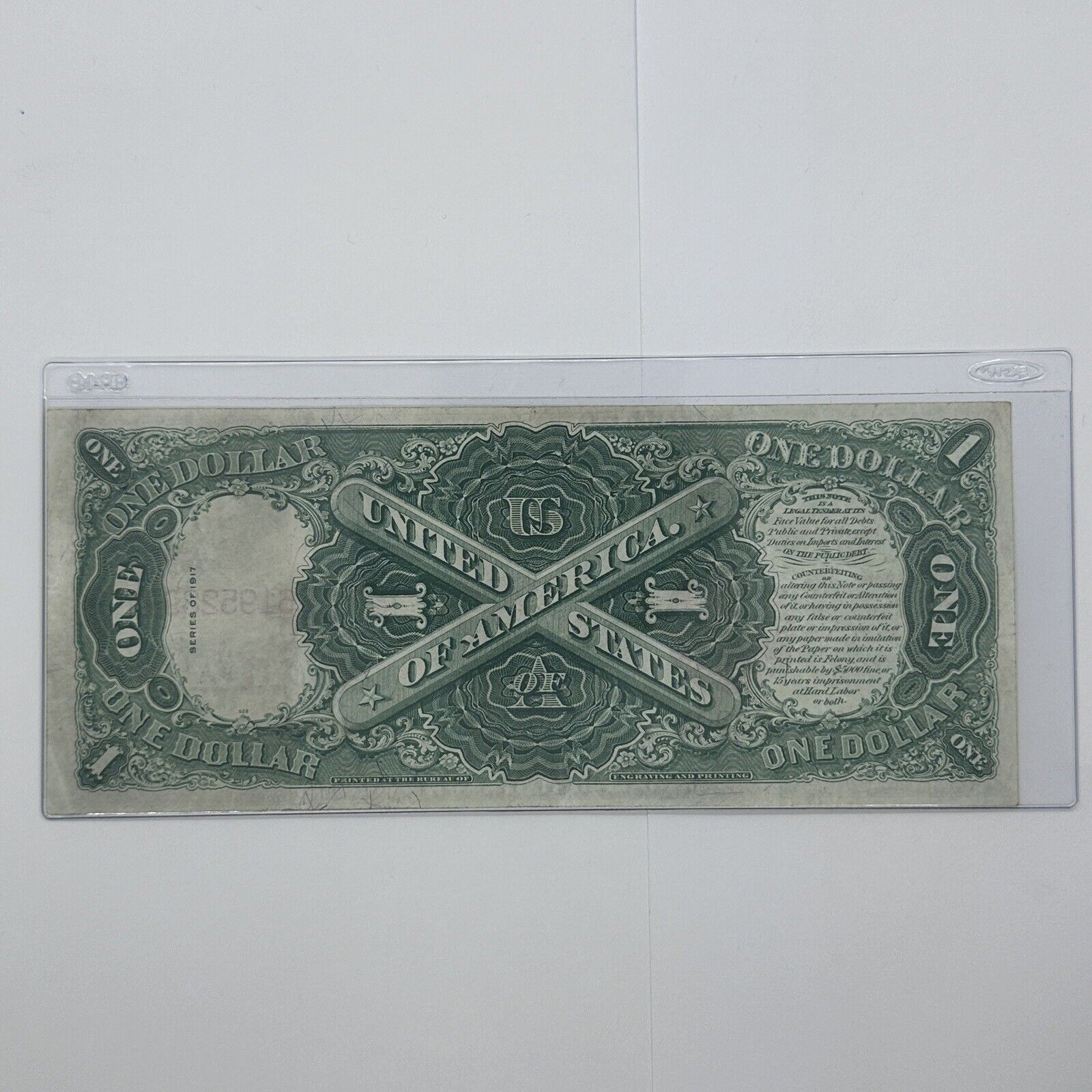 Rare 1917 $1 One Dollar US Legal Tender Large Note Red Seal Bill_3