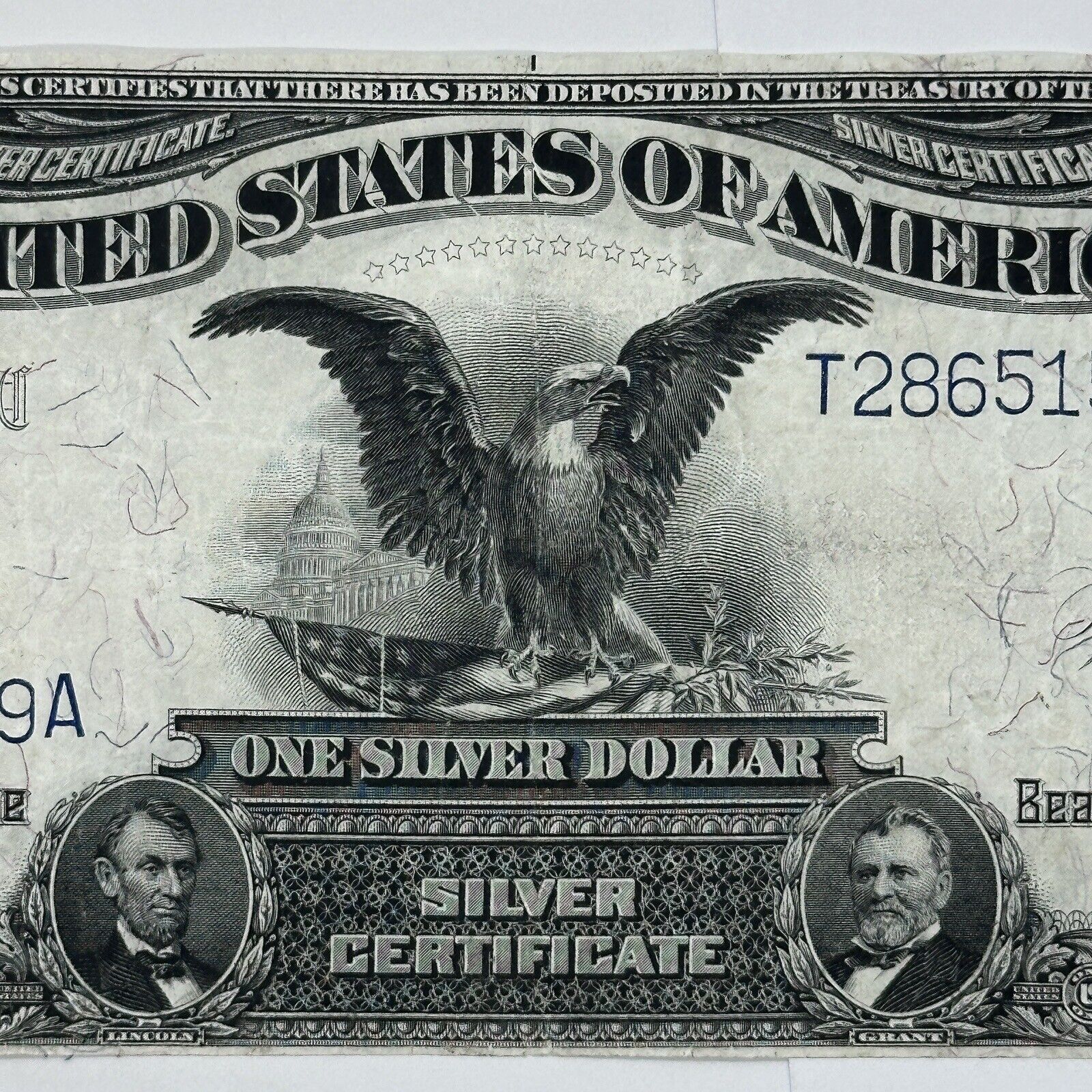 Rare 1899 $1 One Dollar US Silver Certificate Large Note Blue Seal Black Eagle_0