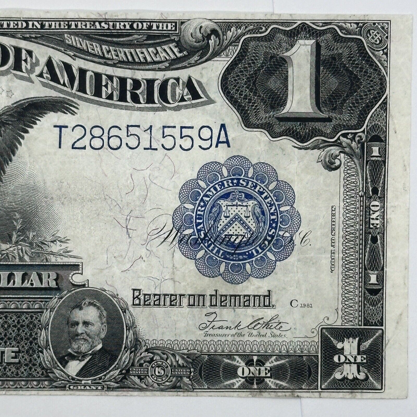 Rare 1899 $1 One Dollar US Silver Certificate Large Note Blue Seal Black Eagle_1