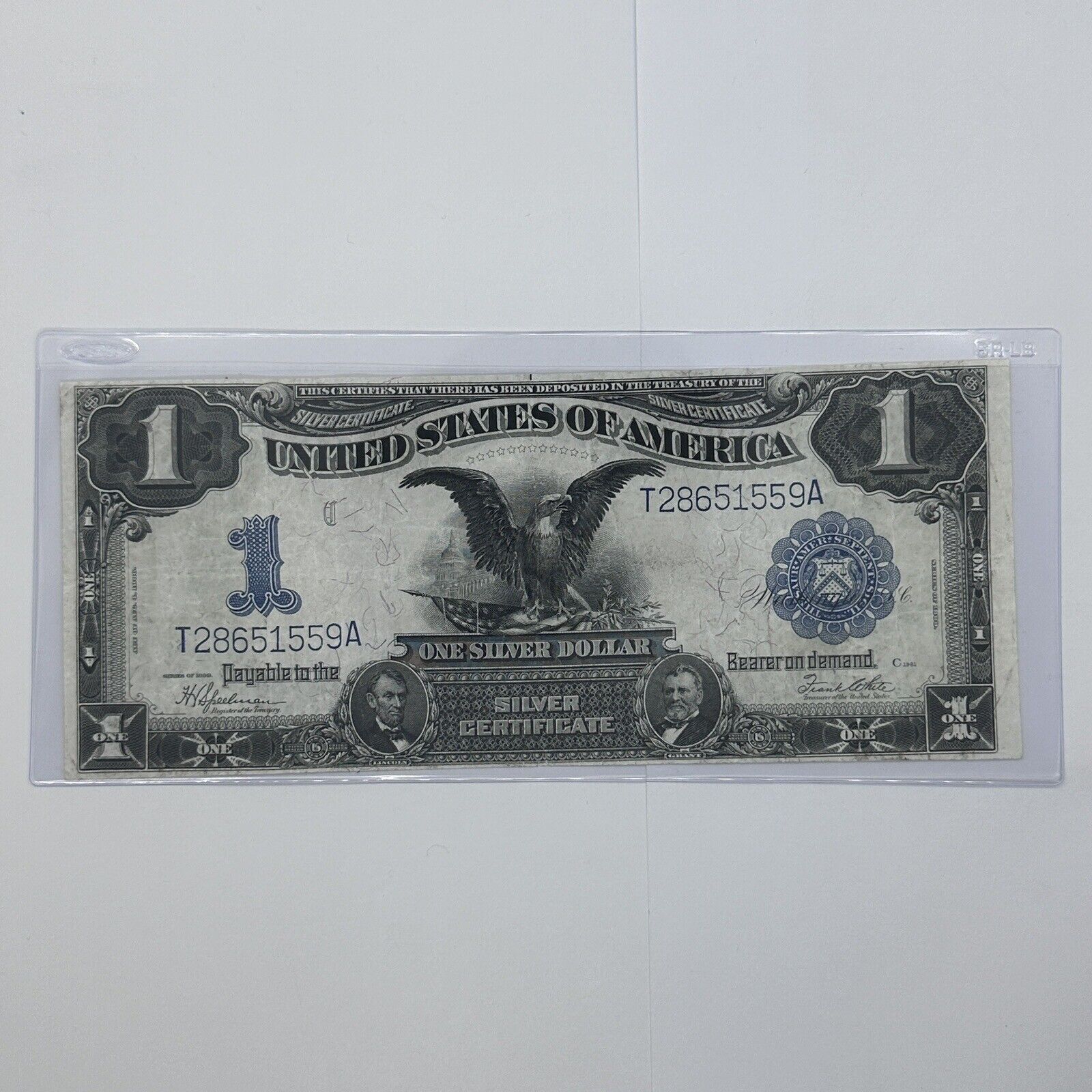 Rare 1899 $1 One Dollar US Silver Certificate Large Note Blue Seal Black Eagle_3