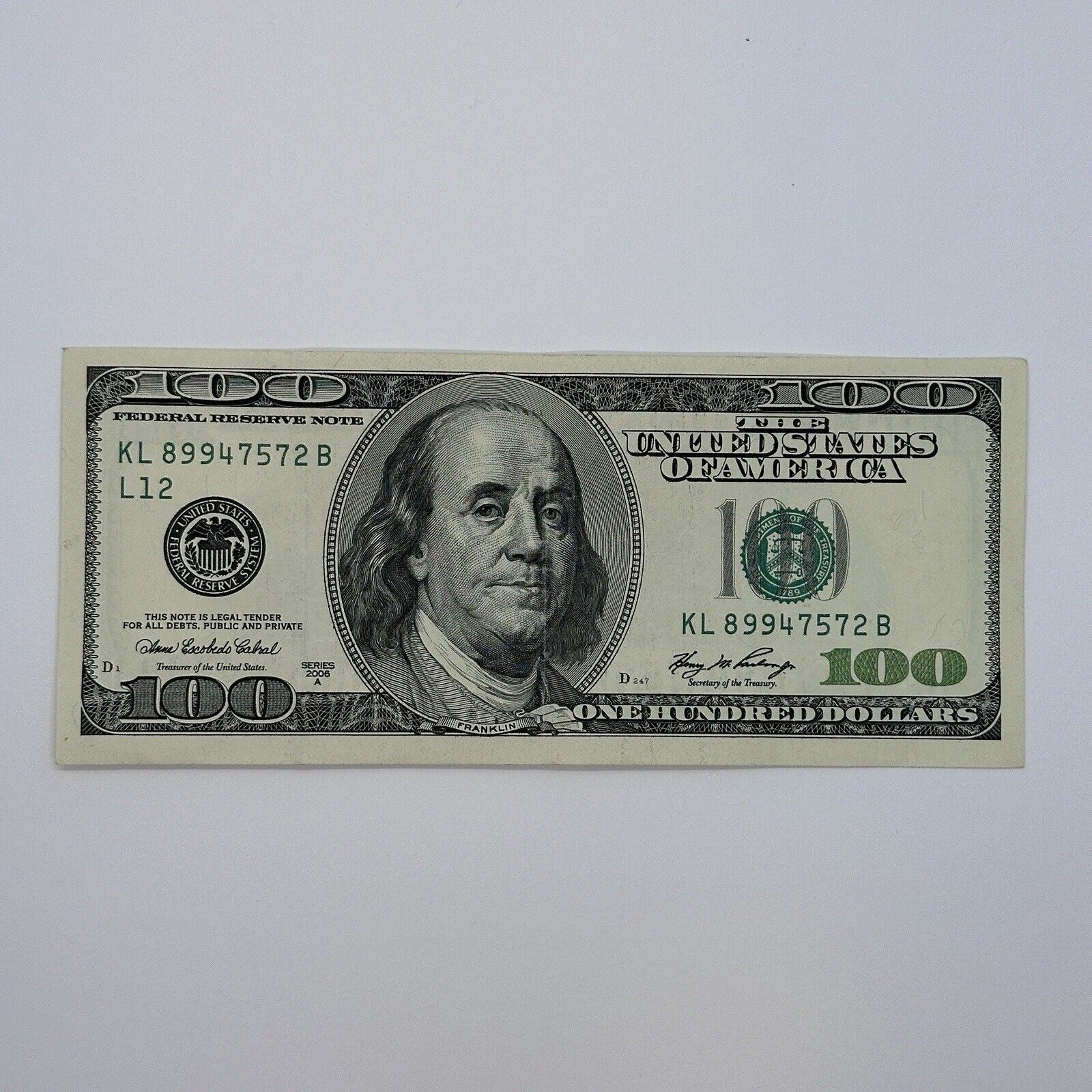 Rare 2006-A “Big Face” $100 One Hundred Dollar Bill US Federal Reserve Note_0