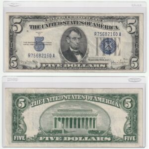 Rare 1934 $5 Five Dollar United States Silver Certificate Blue Seal Bill