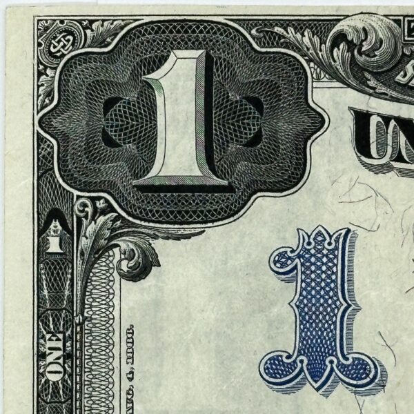 1899 $1 One Dollar US Silver Certificate Large Note Blue Seal Black Eagle