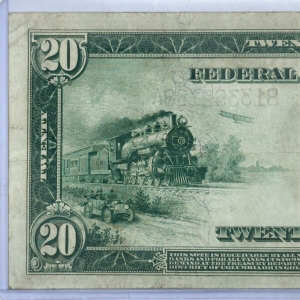 1914 $20 Twenty Dollar United States Federal Reserve Note Large Blue Seal Bill