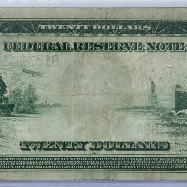 1914 $20 Twenty Dollar United States Federal Reserve Note Large Blue Seal Bill