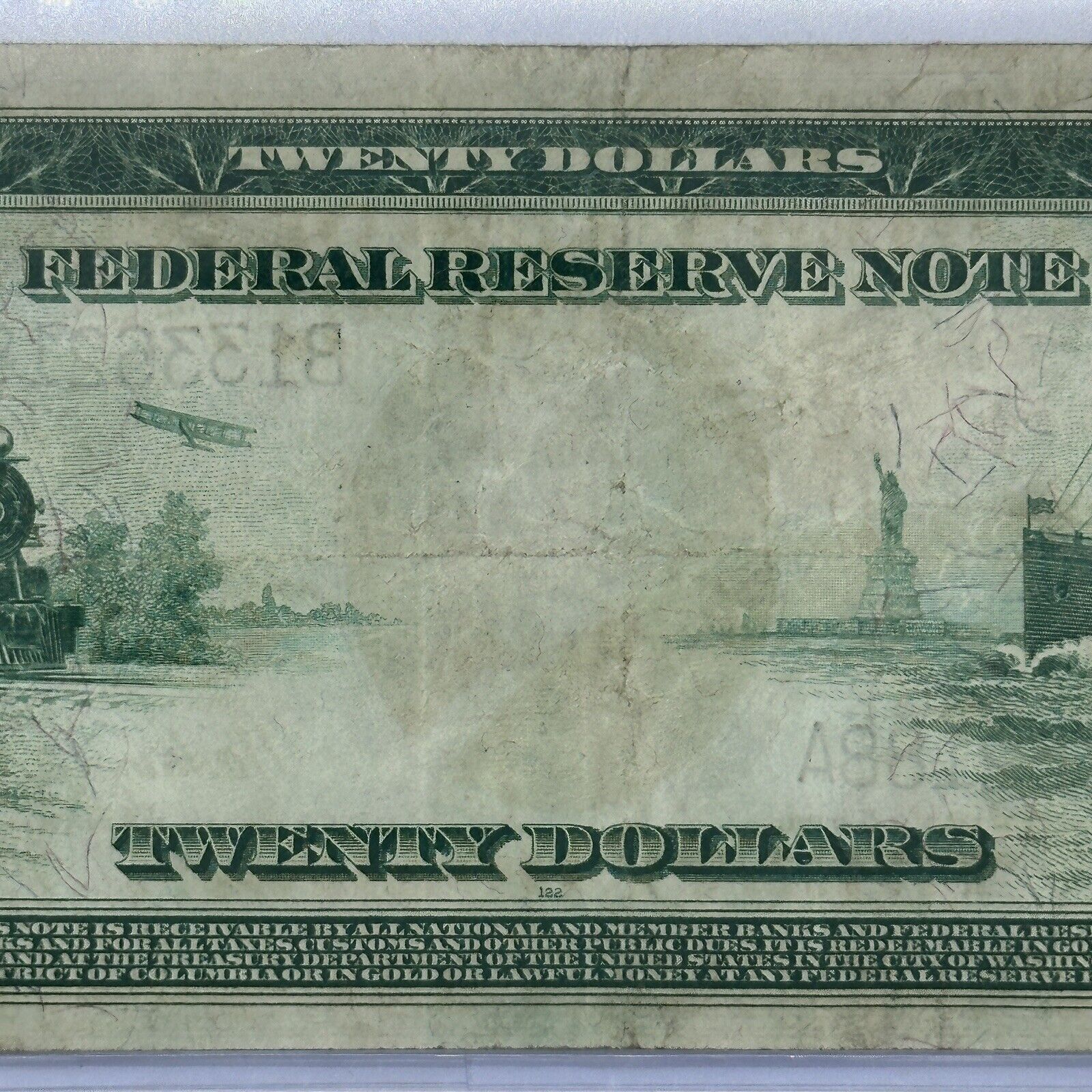 1914 $20 Twenty Dollar United States Federal Reserve Note Large Blue Seal Bill_4