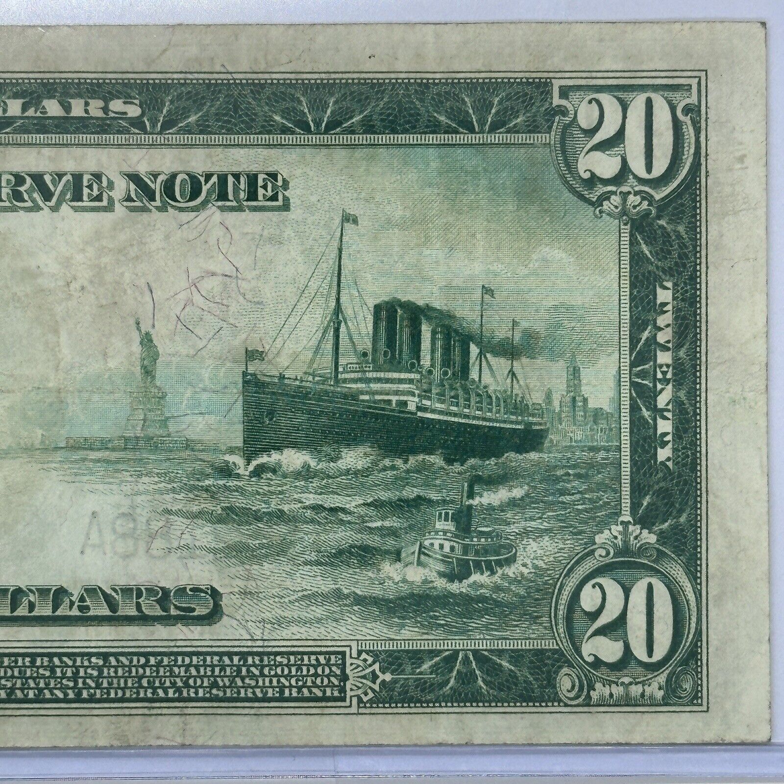 1914 $20 Twenty Dollar United States Federal Reserve Note Large Blue Seal Bill_5