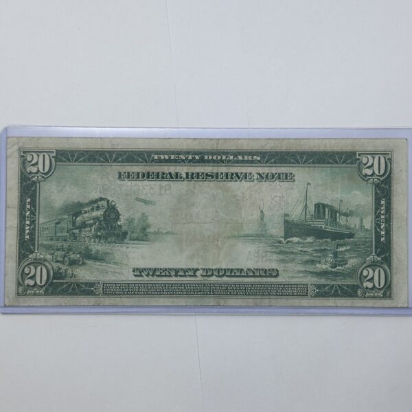 1914 $20 Twenty Dollar United States Federal Reserve Note Large Blue Seal Bill