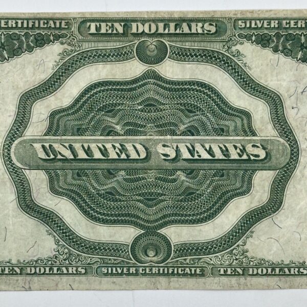 RARE 1908 $10 Ten Dollar United States Silver Certificate Large Blue Seal Bill