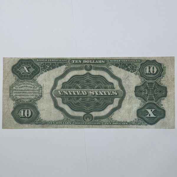 RARE 1908 $10 Ten Dollar United States Silver Certificate Large Blue Seal Bill