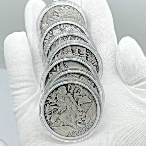 14 oz Silver Olympus Gods Zeus Poseidon Ares Hades Hera Athena Aphrodite Coins