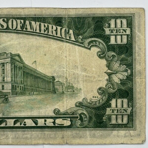 1934 A $10 Dollar Yellow Seal WWII N. Africa Emergency Silver Certificate