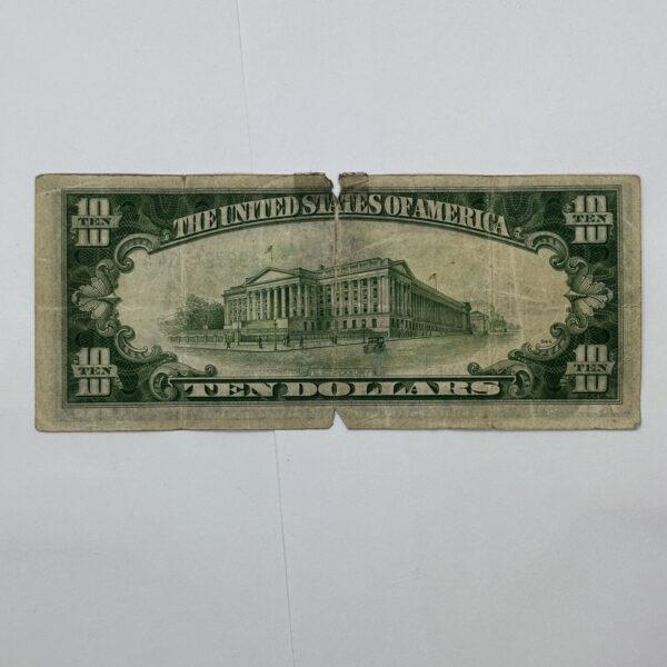 1934 A $10 Dollar Yellow Seal WWII N. Africa Emergency Silver Certificate