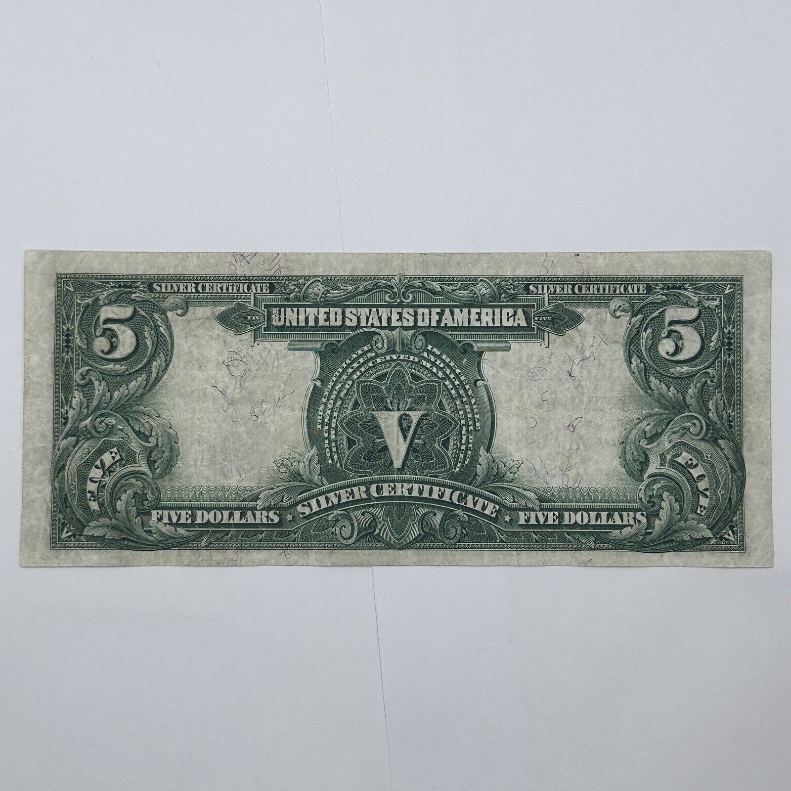 1899 $5 Five Dollar US Silver Certificate Large Note Blue Seal Indian Chief_4