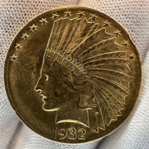 1932 Motto US Indian Head Eagle $10 Gold Coin AU