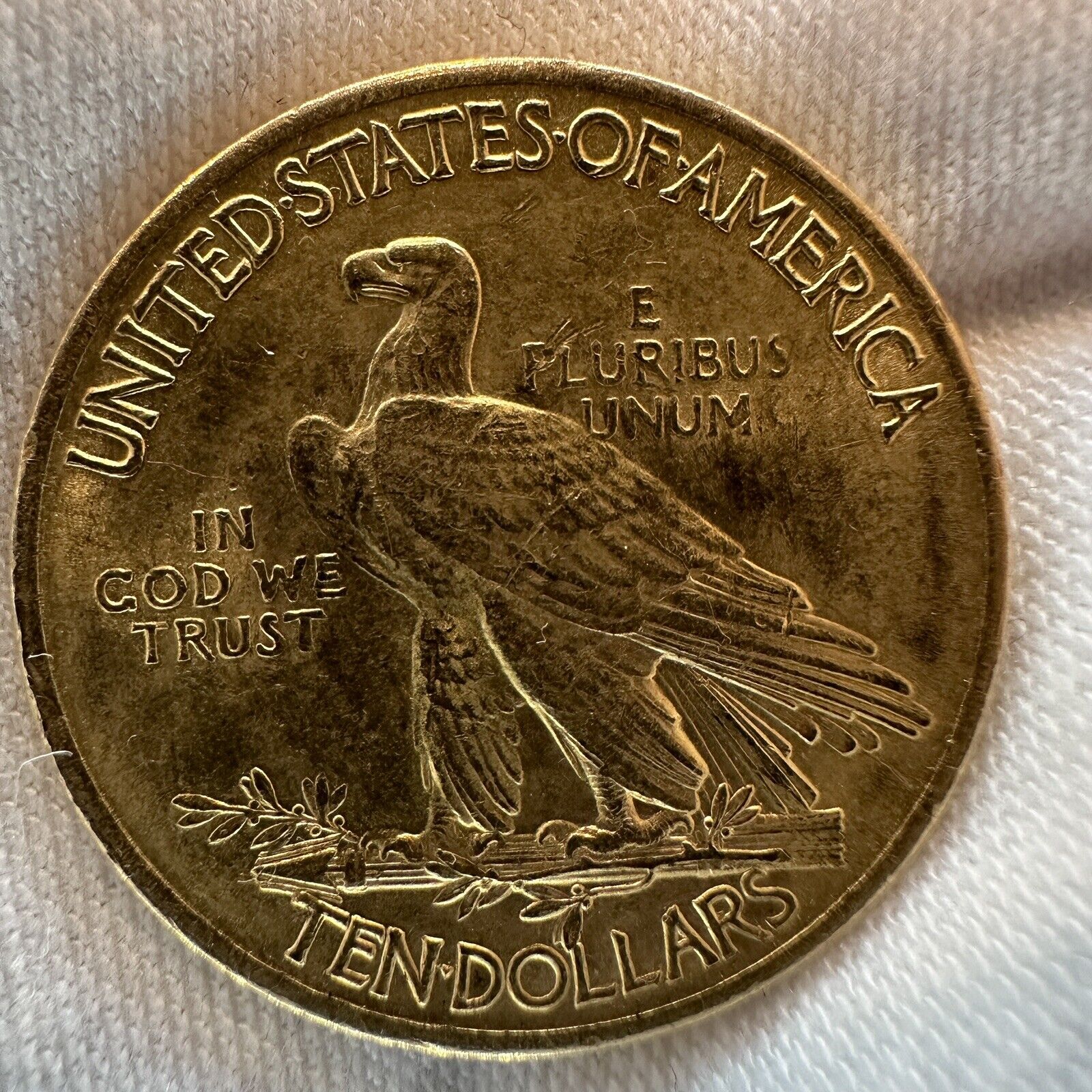 1932 Motto US Indian Head Eagle $10 Gold Coin AU_1