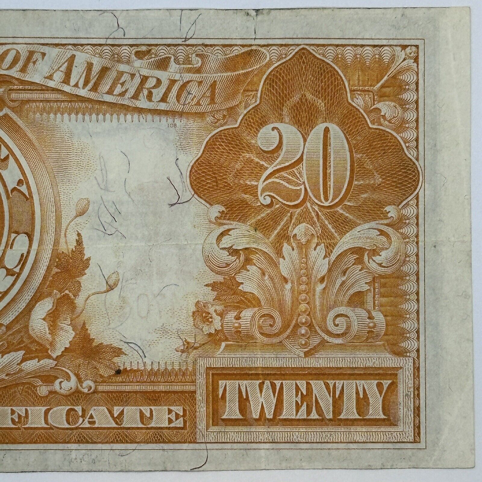 1922 $20 Twenty Dollar United States US Gold Certificate Large Sized Note_0