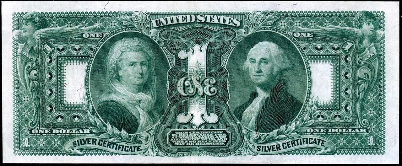 1896 $1 One Dollar United States Silver Certificate Educational Large Sized Note_3