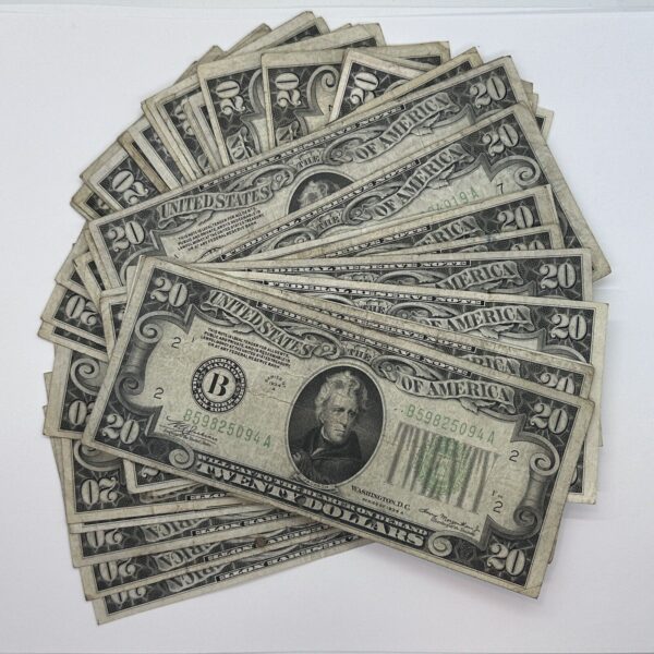 37x 1934 A $20 Twenty Dollar Bill Light Green Seal Federal Reserve Notes