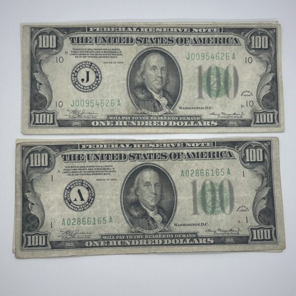 Rare 1934 Series $100 One Hundred Dollar Bill Federal Reserve Note