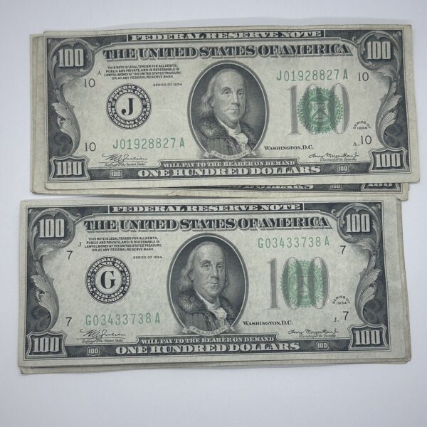 Rare 1934 Series $100 One Hundred Dollar Bill Federal Reserve Note