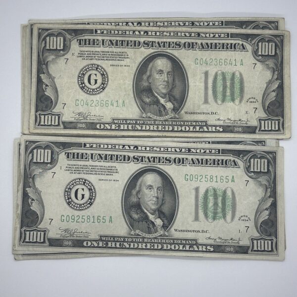 Rare 1934 Series $100 One Hundred Dollar Bill Federal Reserve Note