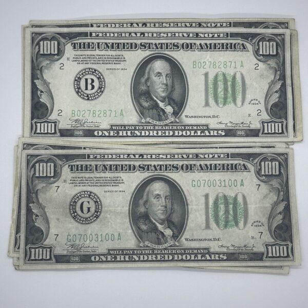 Rare 1934 Series $100 One Hundred Dollar Bill Federal Reserve Note