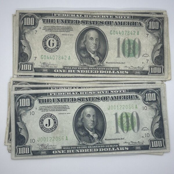 Rare 1934 Series $100 One Hundred Dollar Bill Federal Reserve Note